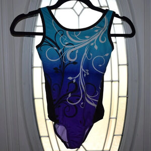 DANSKIN Girls Gymnastic Leotard Size S 6/6X